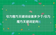 引力魔方关键词设置多少个(引力魔方关键词定向)