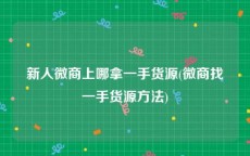新人微商上哪拿一手货源(微商找一手货源方法)
