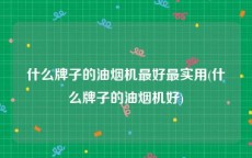 什么牌子的油烟机最好最实用(什么牌子的油烟机好)
