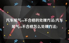 汽车尾气co不合格的处理方法(汽车尾气co不合格怎么处理方法)