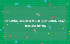 怎么查自己有没有网贷没有还(怎么查自己有没有网贷没有还清)
