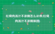 红烧肉汤汁不浓稠怎么补救(红烧肉汤汁不浓稠原因)