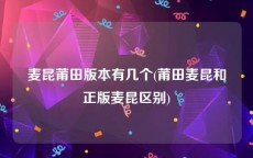 麦昆莆田版本有几个(莆田麦昆和正版麦昆区别)