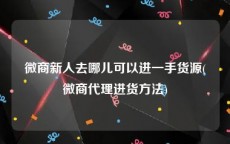 微商新人去哪儿可以进一手货源(微商代理进货方法)