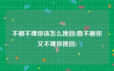 不删不理你该怎么挽回(她不删你又不理你挽回)