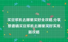 买豆浆机去哪里买好全攻略,分享景德镇买豆浆机去哪里买好实用新攻略