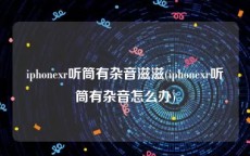 iphonexr听筒有杂音滋滋(iphonexr听筒有杂音怎么办)