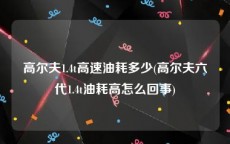 高尔夫1.4t高速油耗多少(高尔夫六代1.4t油耗高怎么回事)
