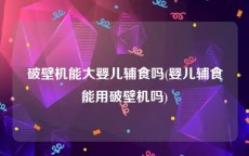 破壁机能大婴儿辅食吗(婴儿辅食能用破壁机吗)