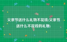 父亲节送什么礼物不花钱(父亲节送什么不花钱的礼物)