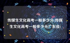 传媒生文化高考一般多少分(传媒生文化高考一般多少分广东省)