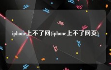 iphone上不了网(iphone上不了网页)