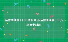 运营助理属于什么职位类别(运营助理属于什么职位类别呢)