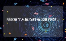辩论赛个人技巧(打辩论赛的技巧)