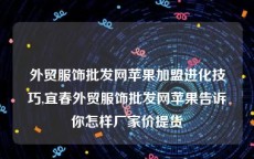 外贸服饰批发网苹果加盟进化技巧,宜春外贸服饰批发网苹果告诉你怎样厂家价提货