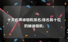 十大名牌油烟机排名(排名前十位的抽油烟机)
