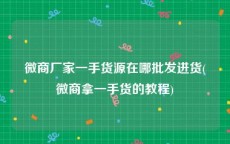 微商厂家一手货源在哪批发进货(微商拿一手货的教程)