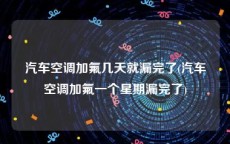 汽车空调加氟几天就漏完了(汽车空调加氟一个星期漏完了)