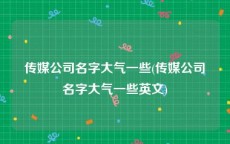传媒公司名字大气一些(传媒公司名字大气一些英文)