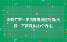 微商厂家一手货源哪能进到货(推荐一下微商拿货4个方法)