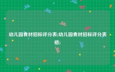 幼儿园食材招标评分表(幼儿园食材招标评分表格)