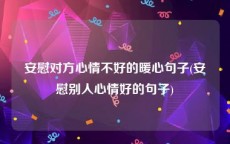 安慰对方心情不好的暖心句子(安慰别人心情好的句子)