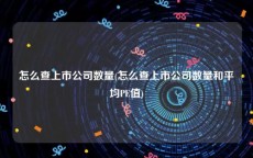 怎么查上市公司数量(怎么查上市公司数量和平均PE值)