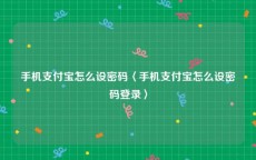 手机支付宝怎么设密码〈手机支付宝怎么设密码登录〉
