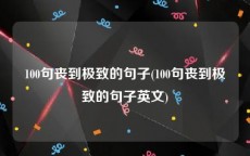 100句丧到极致的句子(100句丧到极致的句子英文)