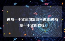 微商一手货源加盟如何进货(微商拿一手货的教程)