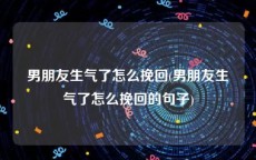 男朋友生气了怎么挽回(男朋友生气了怎么挽回的句子)
