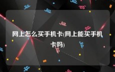 网上怎么买手机卡(网上能买手机卡吗)