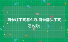 网卡灯不亮怎么办(网卡插头不亮怎么办)