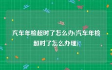 汽车年检超时了怎么办(汽车年检超时了怎么办理)