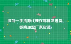 微商一手货源代理在哪批发进货(微商加盟厂家货源)