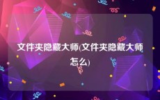 文件夹隐藏大师(文件夹隐藏大师怎么)