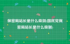 保密局站长是什么级别(国民党保密局站长是什么级别)