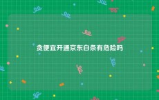 贪便宜开通京东白条有危险吗