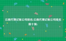 云南代理记账公司排名(云南代理记账公司排名前十强)