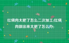 红烧肉太肥了怎么二次加工(红烧肉做出来太肥了怎么办)