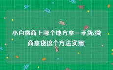 小白微商上哪个地方拿一手货(微商拿货这个方法实用)