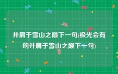 并肩于雪山之巅下一句(极光会有的并肩于雪山之巅下一句)