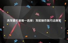 洗发露不是唯一选择：发胶制作新方法探索