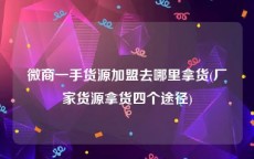 微商一手货源加盟去哪里拿货(厂家货源拿货四个途径)