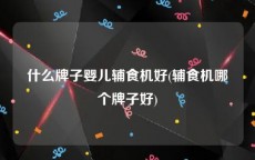 什么牌子婴儿辅食机好(辅食机哪个牌子好)