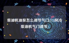 柴油机油泵怎么调节气门(173风冷柴油机气门调节)