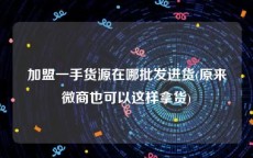 加盟一手货源在哪批发进货(原来微商也可以这样拿货)