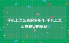 手机上怎么查脱审的车(手机上怎么查脱审的车辆)