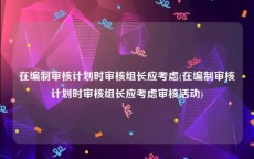 在编制审核计划时审核组长应考虑(在编制审核计划时审核组长应考虑审核活动)