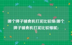 哪个牌子辅食机打泥比较细(哪个牌子辅食机打泥比较细腻)
